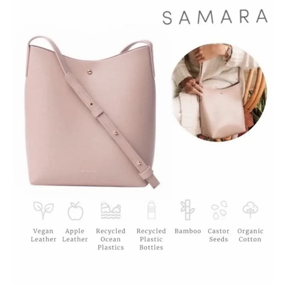 Samara Anthropologie Medium Peony Blush Pink Vegan Leather Shoulder Bag Purse